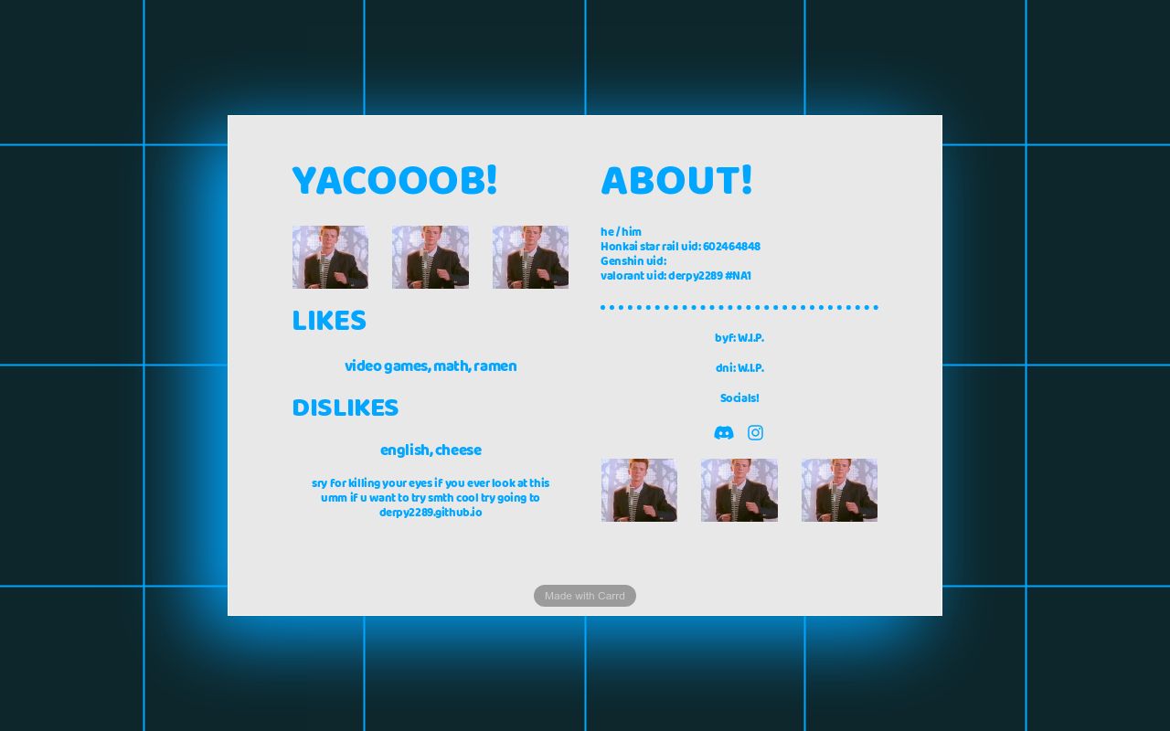 Carrd profile picture for @yacob